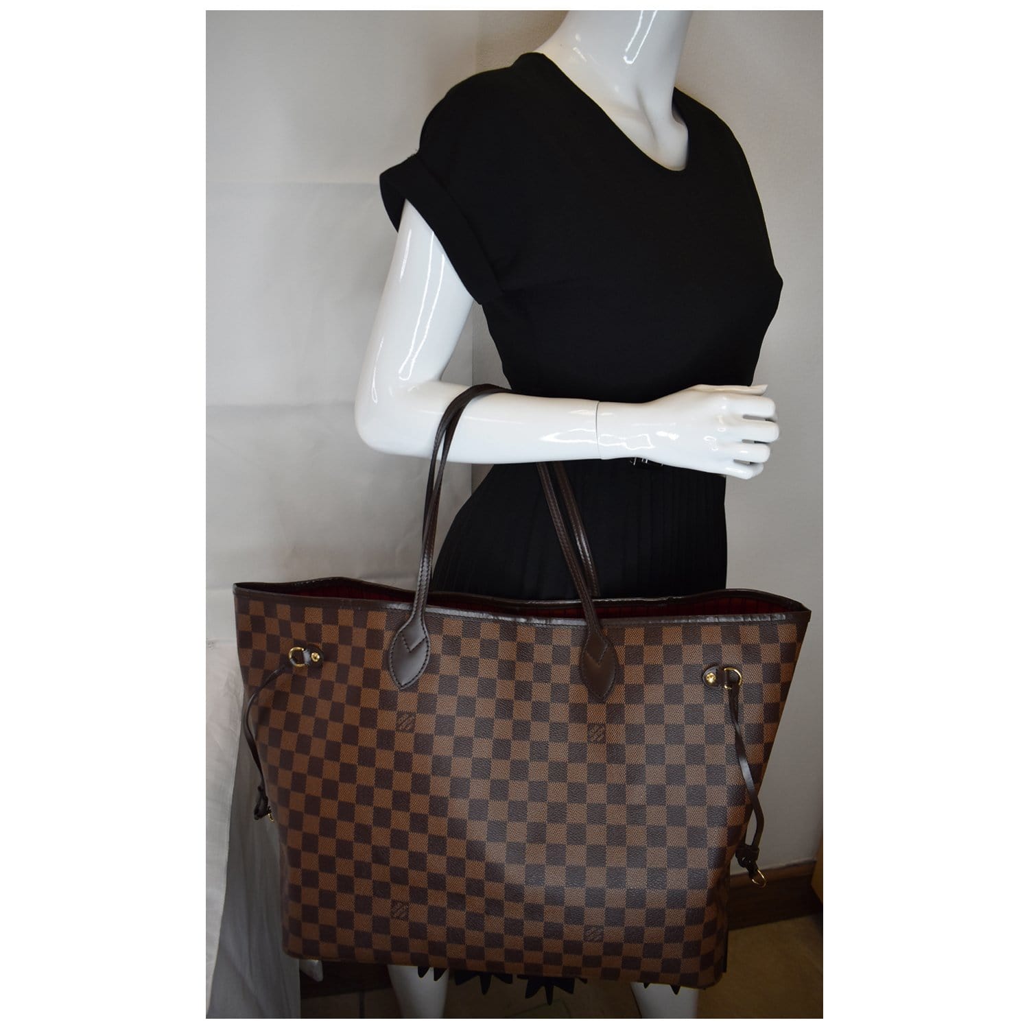 Brown Louis Vuitton Damier Ebene Neverfull GM Tote Bag – Designer