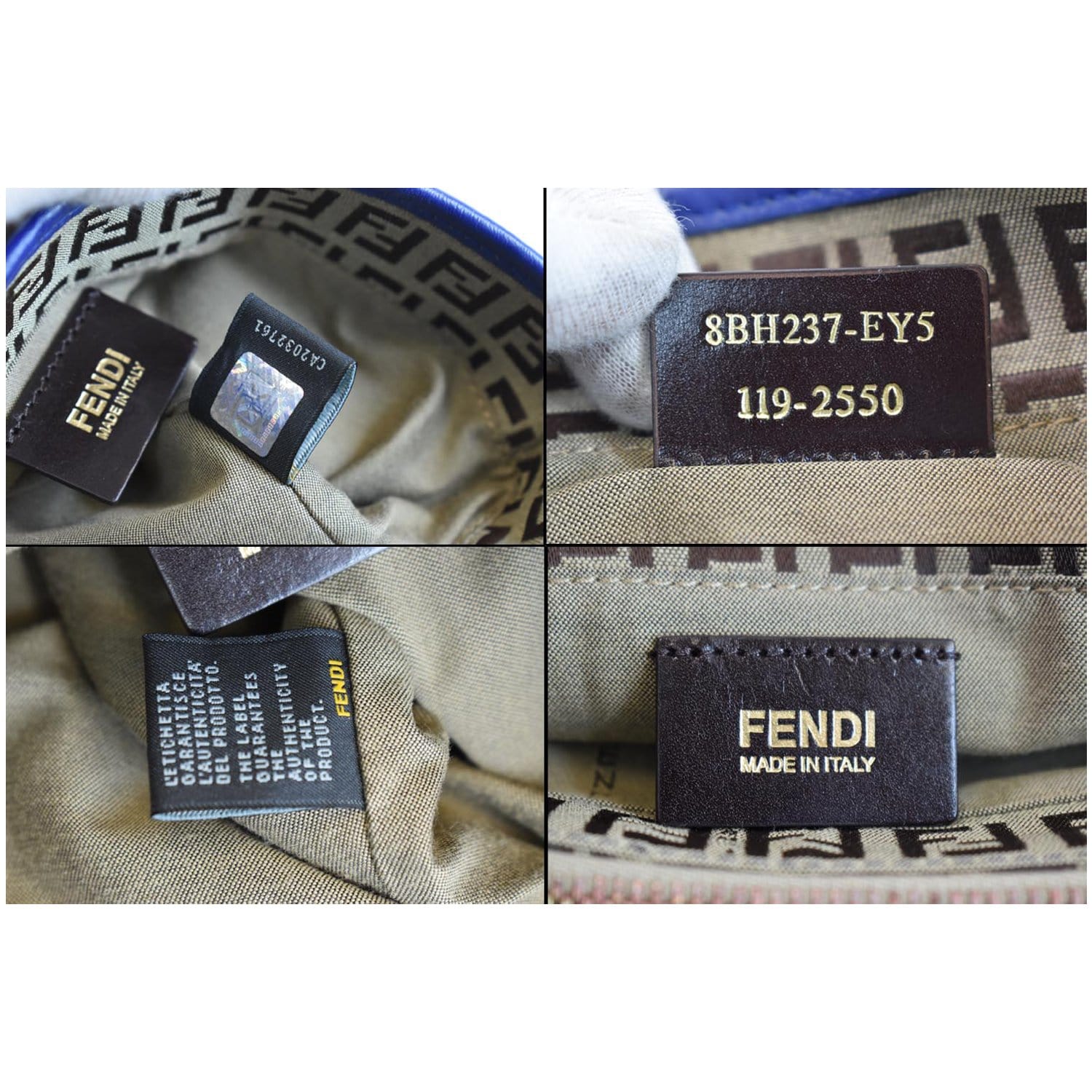 FENDI Zucchino Hand Tote Bag Beige Canvas Leather 71-16558.0.012 77321