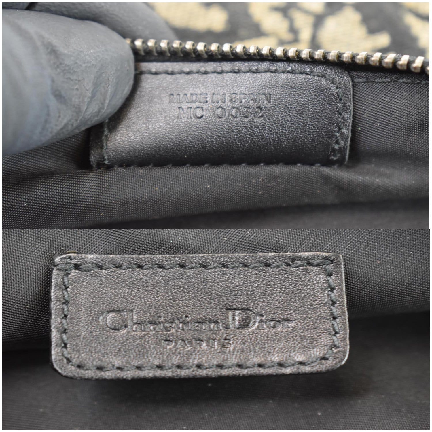 CHRISTIAN DIOR Mini Saddle Monogram Pochette Shoulder Bag Black