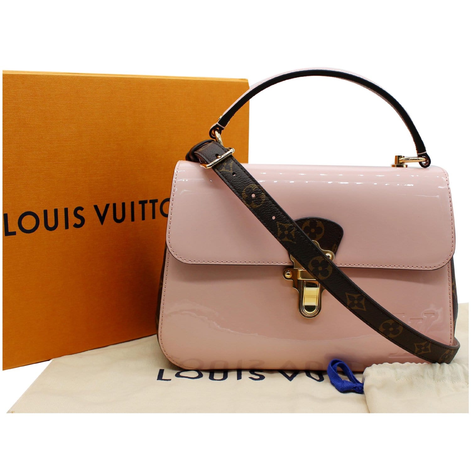 Louis vuitton cherrywood pm patent leather 2018 with db n strap