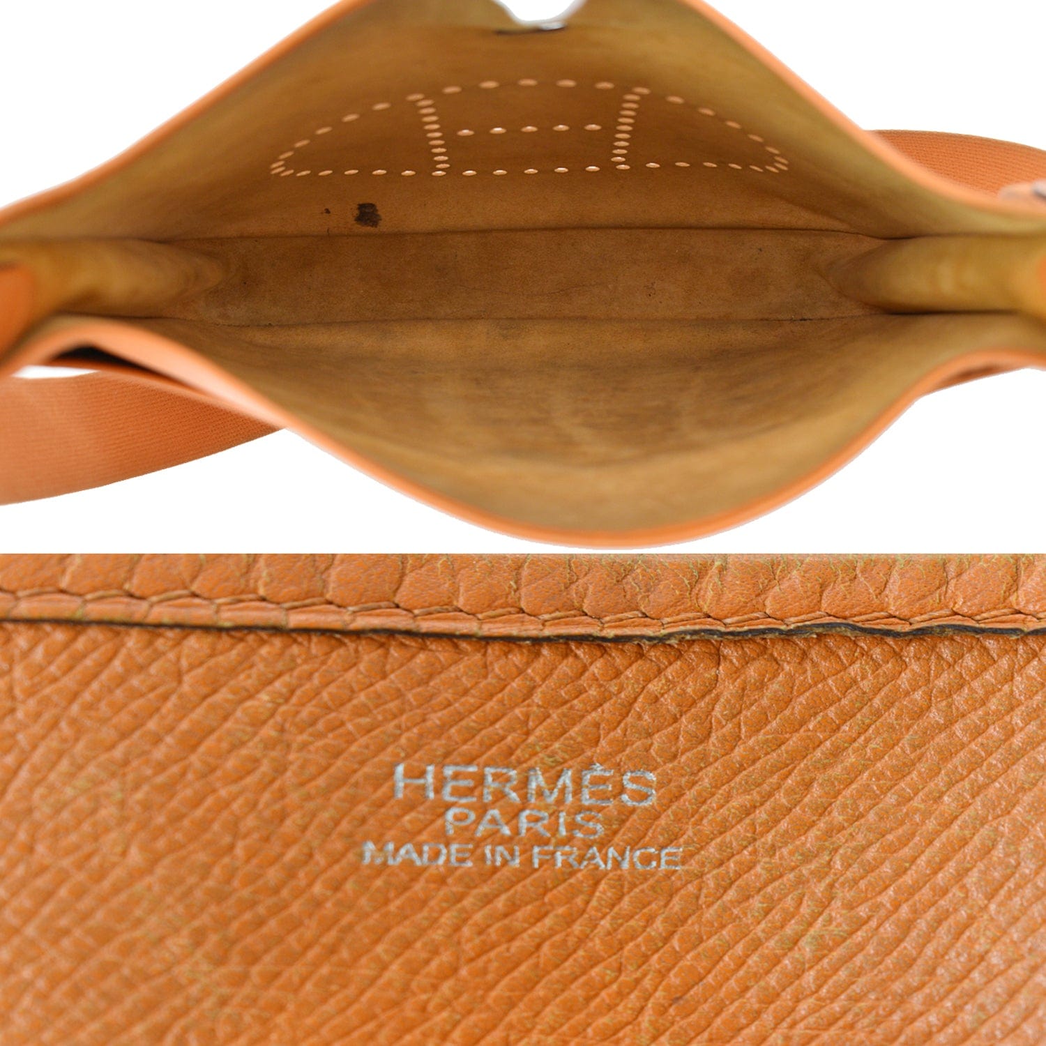Orange leather, canvas and palladium hardware Evelyne PM 29, Hermès, 2011, Hermès Handbags & Accessories Online, Jewellery