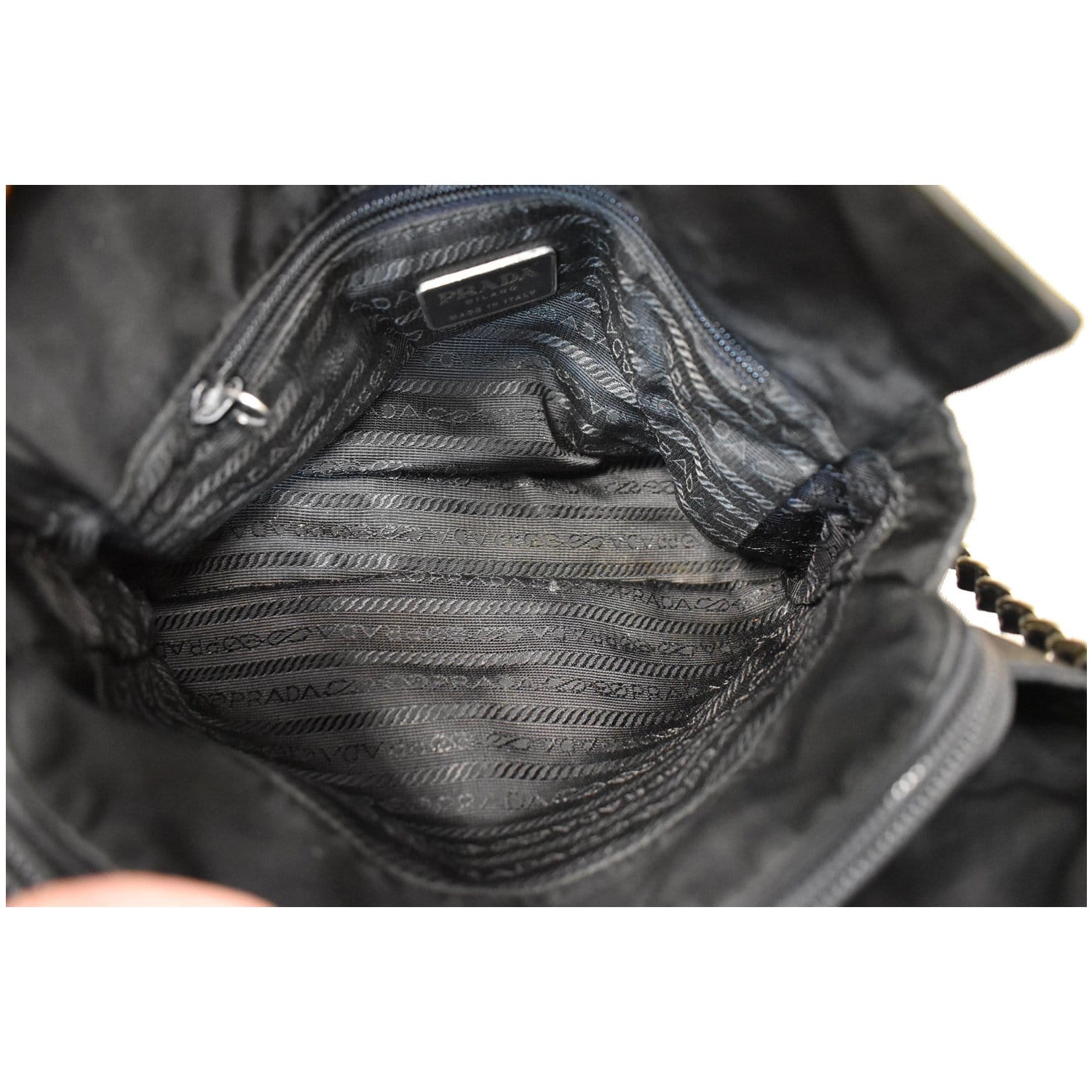 Vintage PRADA Nylon Tessuto Black Messenger Crossbody Bag Purse