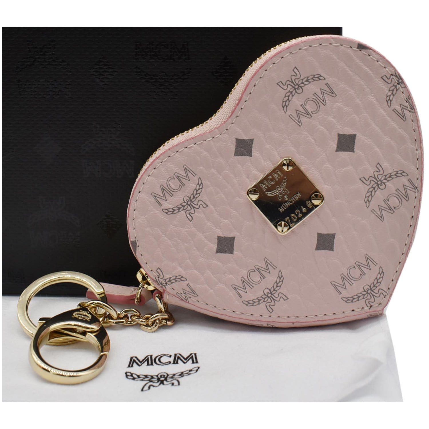 Mcm Visetos Monogram Long Pink Gold Hardware Wallet MM-W1005P-A006
