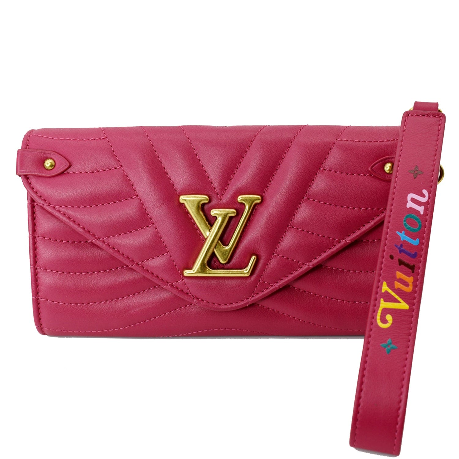 Louis Vuitton LOUIS VUITTON New Wave Long Wallet with Hook Quilted Red