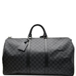 LOUIS VUITTON Keepall Bandouliere 55 Damier Graphite Travel Bag Black