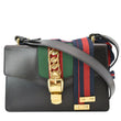 GUCCI Sylvie Small Leather Shoulder Bag Black 421882