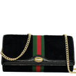 Gucci Ophidia Suede Patent Web Leather WOC Crossbody Bag