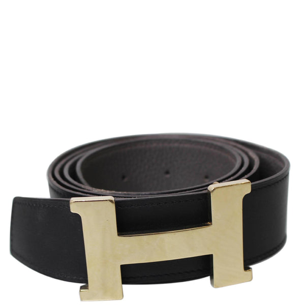 HERMES H Buckle Reversible Leather Belt Black Size 48