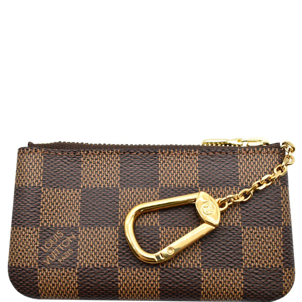 LOUIS VUITTON Pochette Key Cles Damier Ebene Coin Case Brown