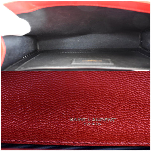 YVES SAINT LAURENT Medium Envelope Leather Chain Shoulder Bag Red