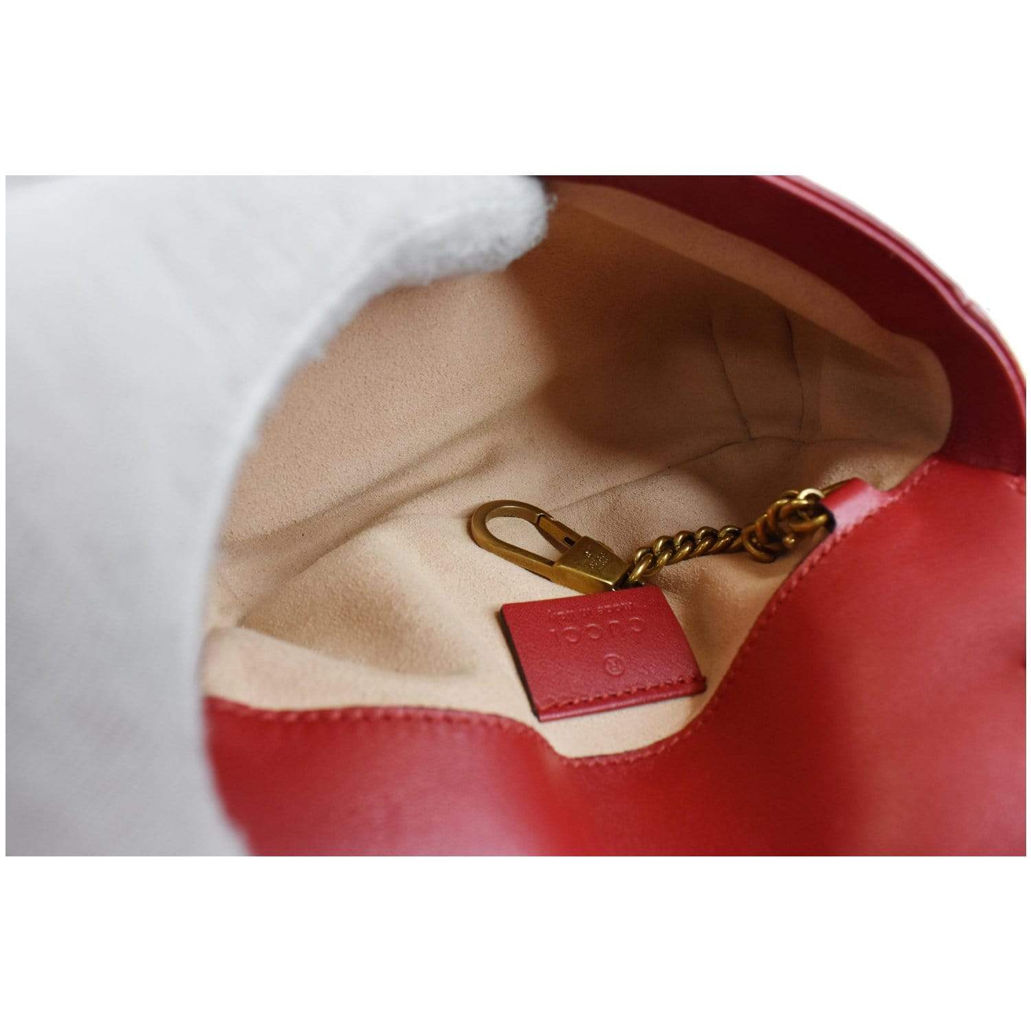 Gucci GG Marmont Matelasse Leather Super Mini Bag Red