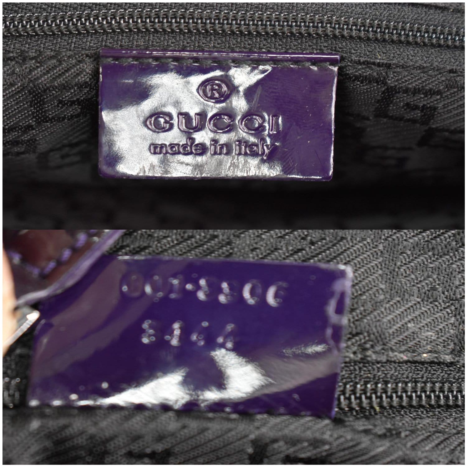 GUCCI Jackie Patent Leather Shoulder Bag Dark Purple 001-3306 - 25% OF