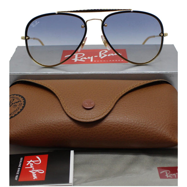 RAY-BAN RB3584N 001/19 Blaze Aviator Gold Sunglasses Light Blue Gradient Lens