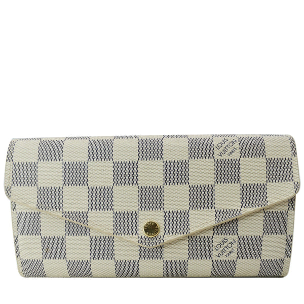 LOUIS VUITTON Damier Azur Sarah Wallet White