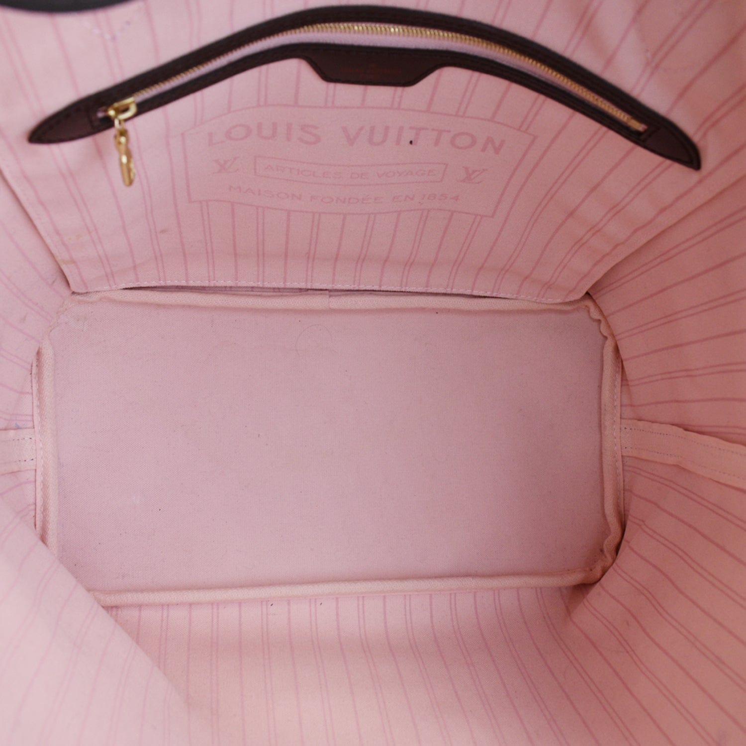 Louis Vuitton Damier Ebene Ballerine Pink Neverfull MM Tote Bag