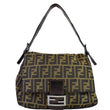 FENDI Zucchino Canvas Mini Mama Baguette Shoulder Bag Brown