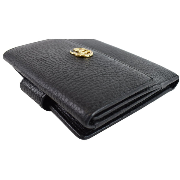 Gucci French Flap Leather Wallet Black top side preview