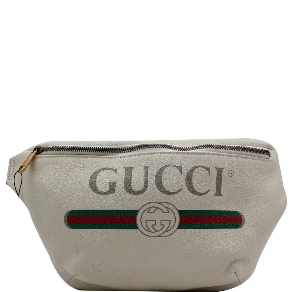 GUCCI Print Medium Leather Waist Belt Bag White 530412- 15% OFF