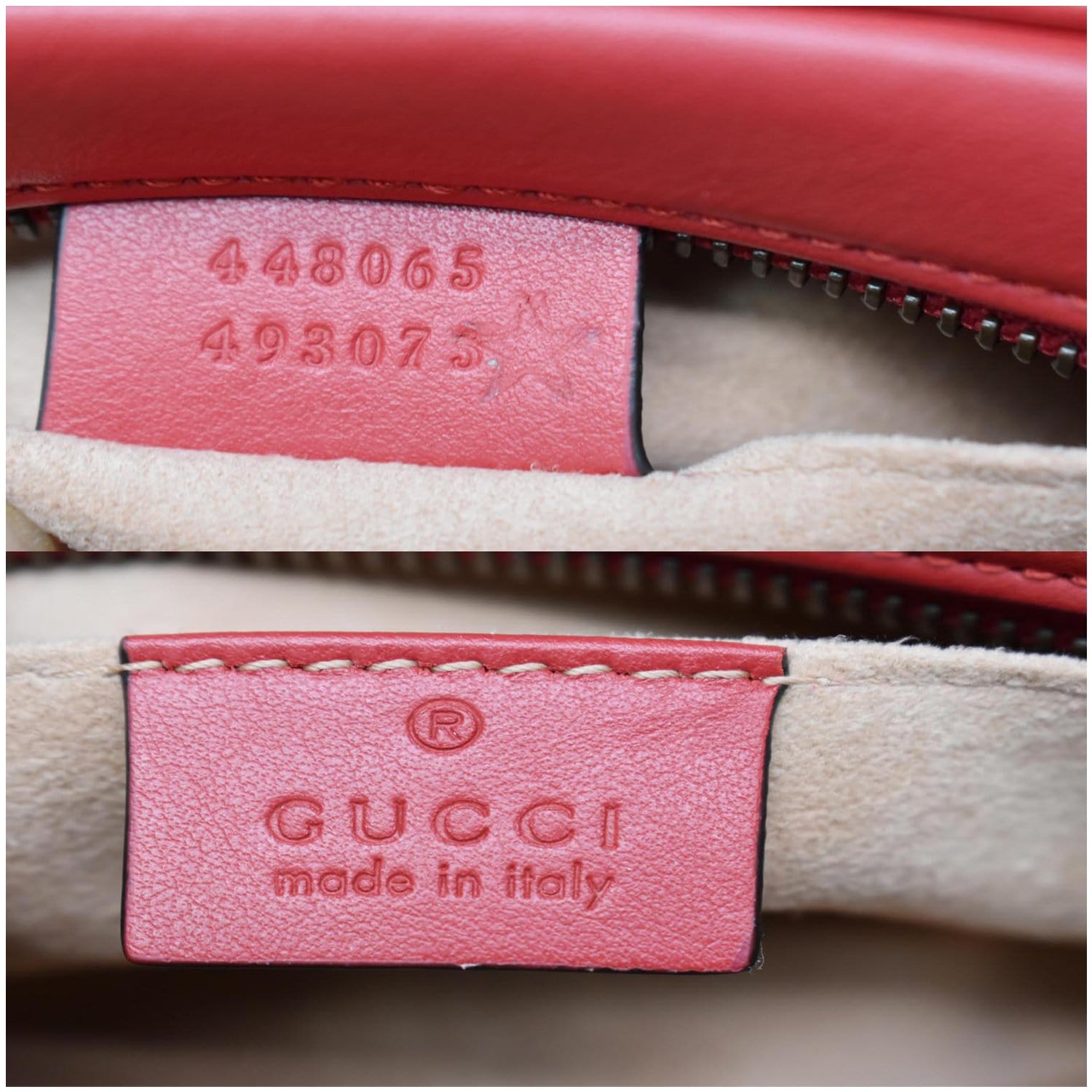 Gucci GG Marmont Matelasse Mini Shoulder Bag Red Calfskin 100% Authentic
