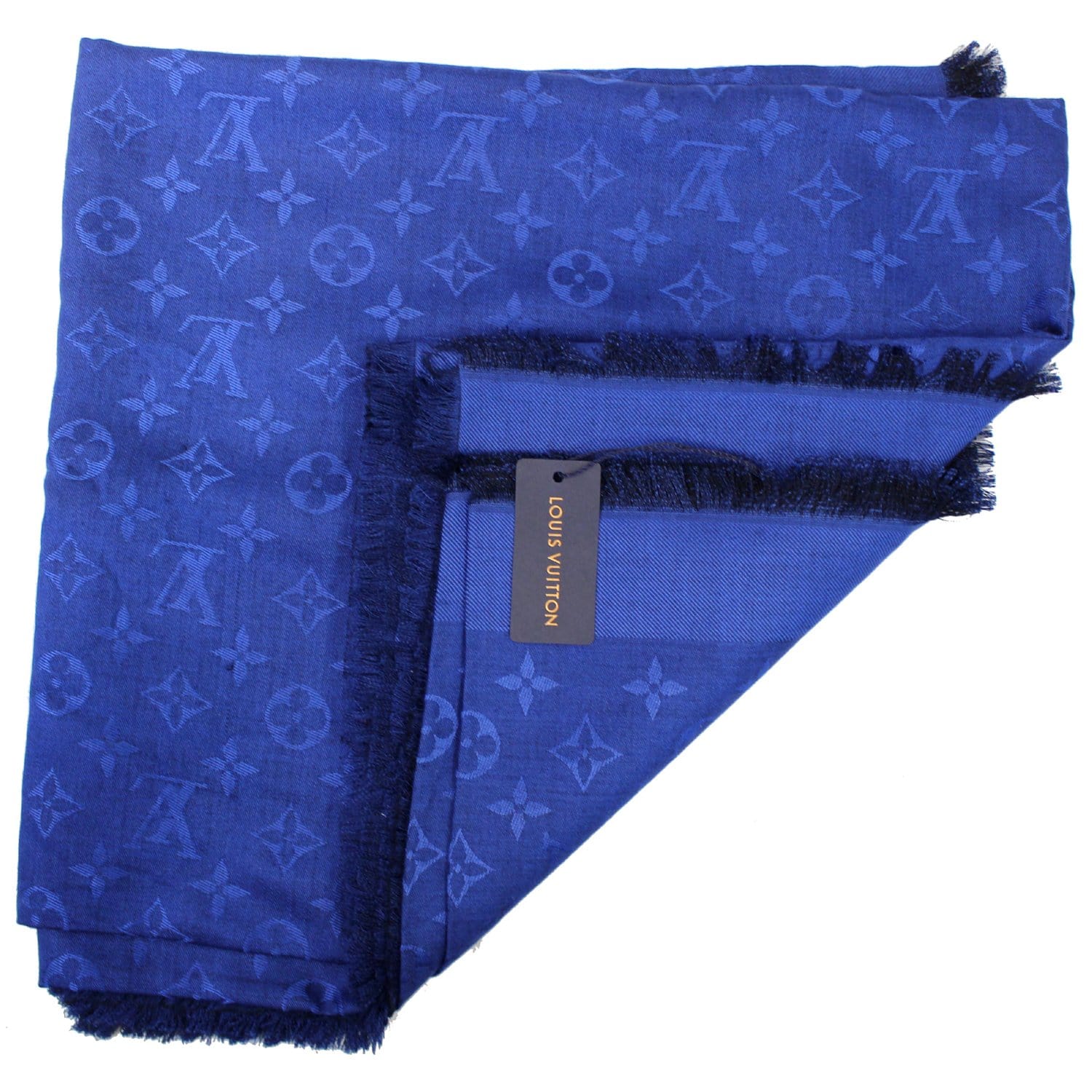 Louis Vuitton Night Blue Monogram Wool and Silk Shawl