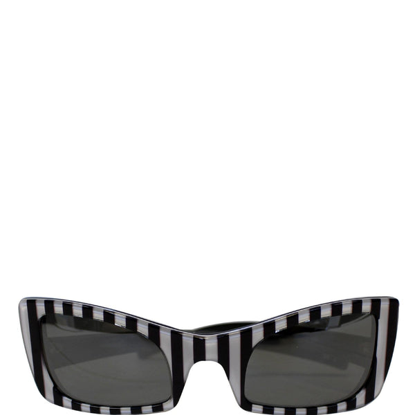 Versace Black and White Stripes Sunglasses - Front View