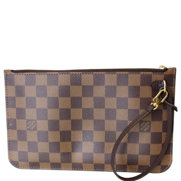 LOUIS VUITTON Pochette Wristlet Pouch Damier Ebene Neverfull GM Brown