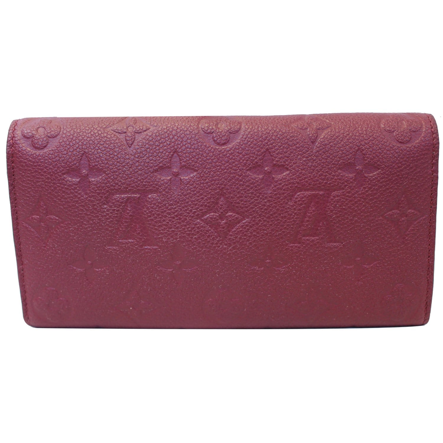 LOUIS VUITTON Emilie Monogram Empreinte Leather Wallet Red