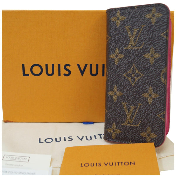 LOUIS VUITTON IPhone 7/8 Folio Monogram Canvas Phone Case Brown