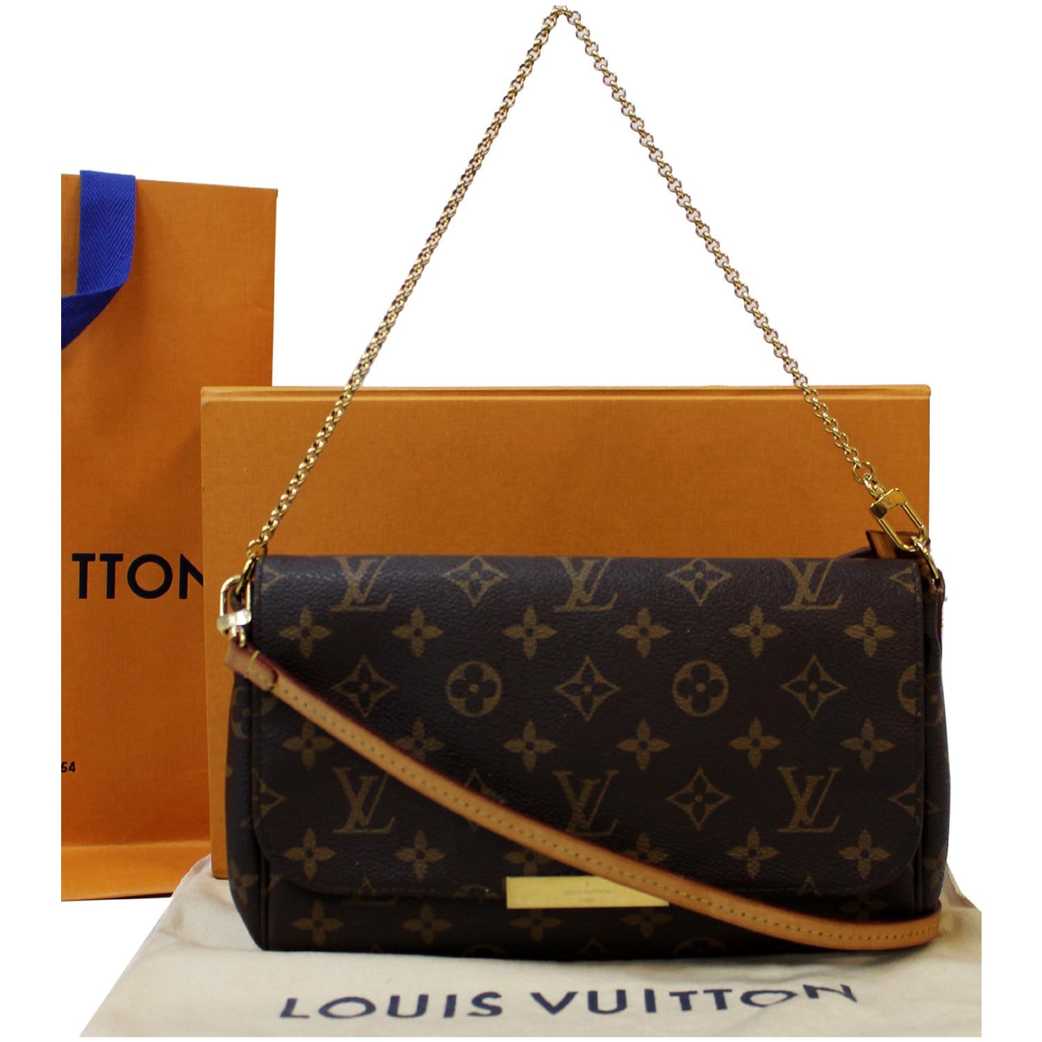Louis Vuitton favorite MM monogram canvas crossbody with gold chain rare