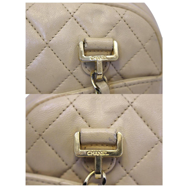 CHANEL Beige Lambskin Leather Camera Shoulder Bag-US