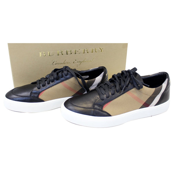 Leather and outlet house check sneakers