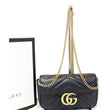 GUCCI GG Marmont Matelasse Black Leather Super Mini Crossbody Bag