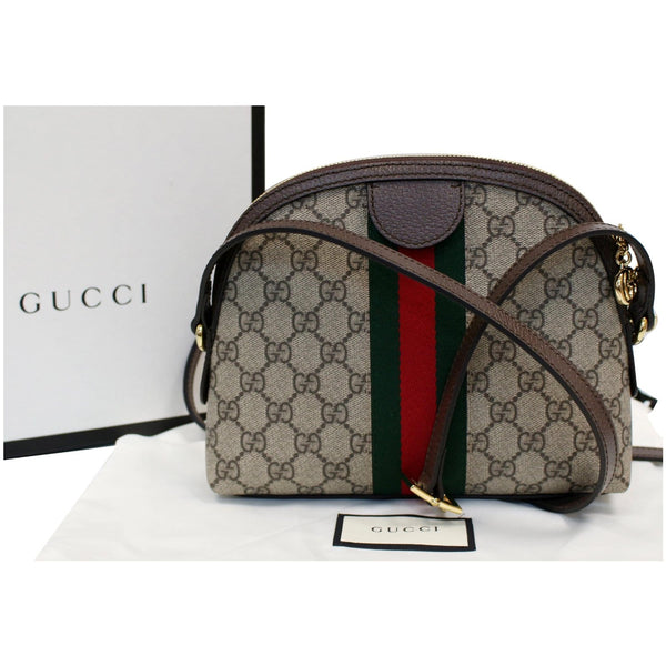 GUCCI Ophidia GG Supreme Canvas Small Shoulder Bag Beige 499621