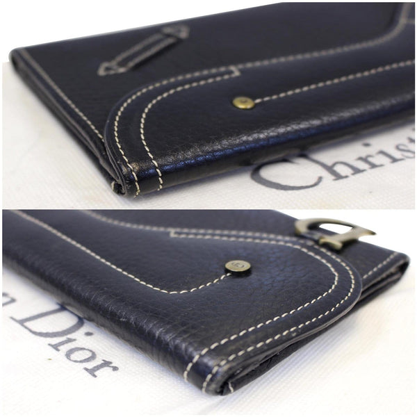 CHRISTIAN DIOR Saddle Leather Wallet Black-US