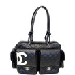 CHANEL Black Quilted Leather Ligne Cambon Reporter Shoulder Bag-US