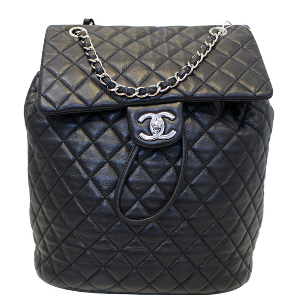 CHANEL Urban Spirit Lambskin Leather Backpack Bag Black-US