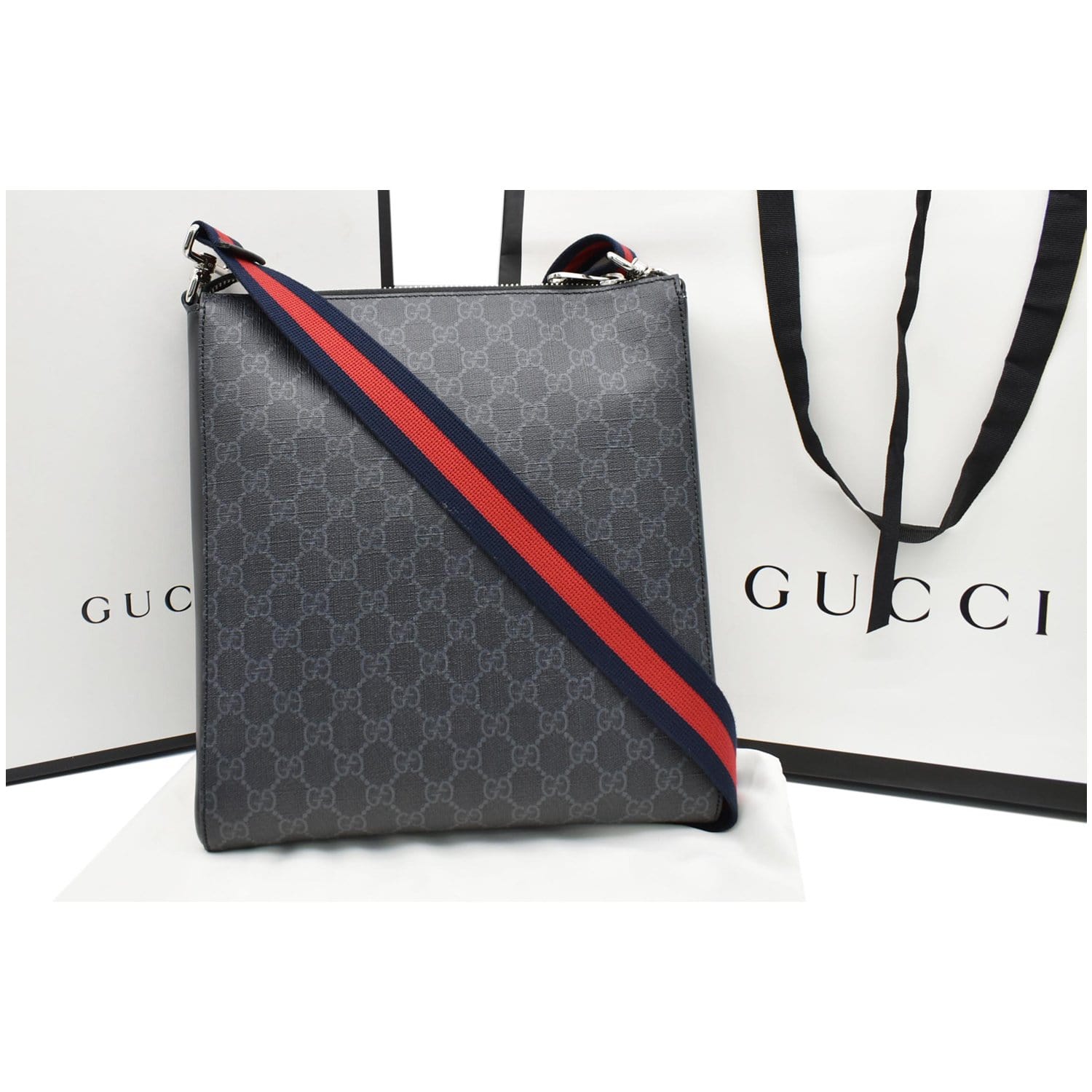 Shop the GG Supreme Square Black Messenger at GUCCI.COM. Enjoy Free  Shipping and Complimenta…