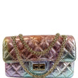 CHANEL Mini Reissue 2.55 Flap Rainbow Metallic Quilted Shoulder Bag Multicolor