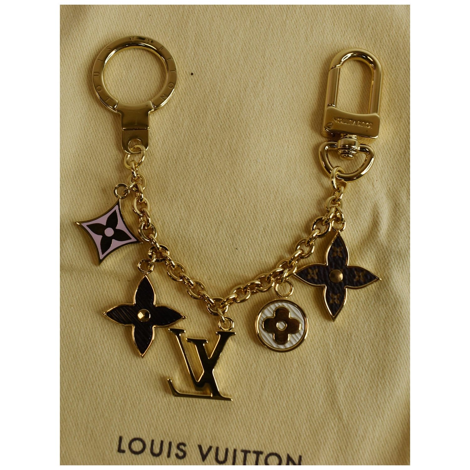Louis Vuitton Cloches-Cles Bag Charm and Key Holder Brown Monogram RARE/HTF