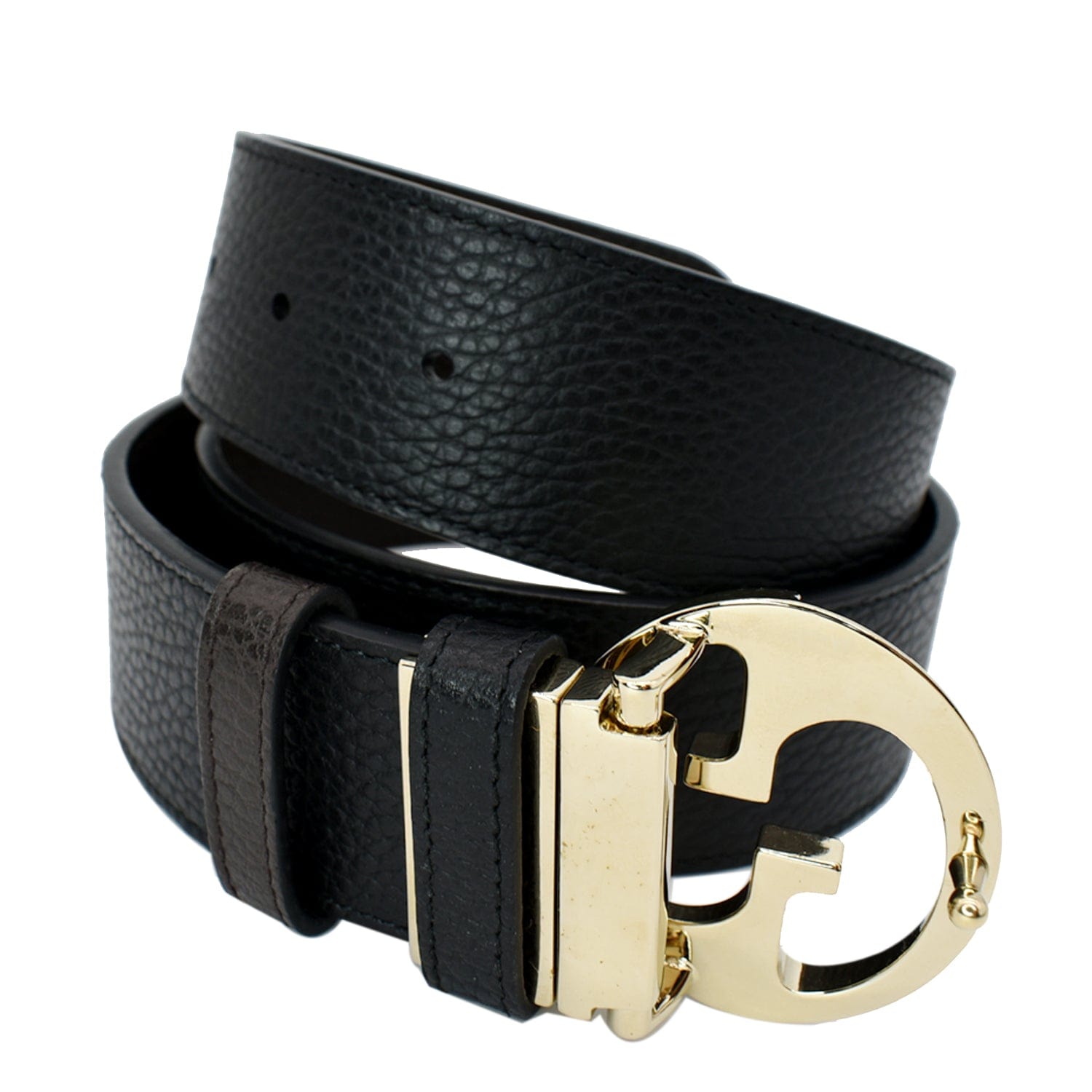 Gucci: Reversible Brown & Black Monogram Belt