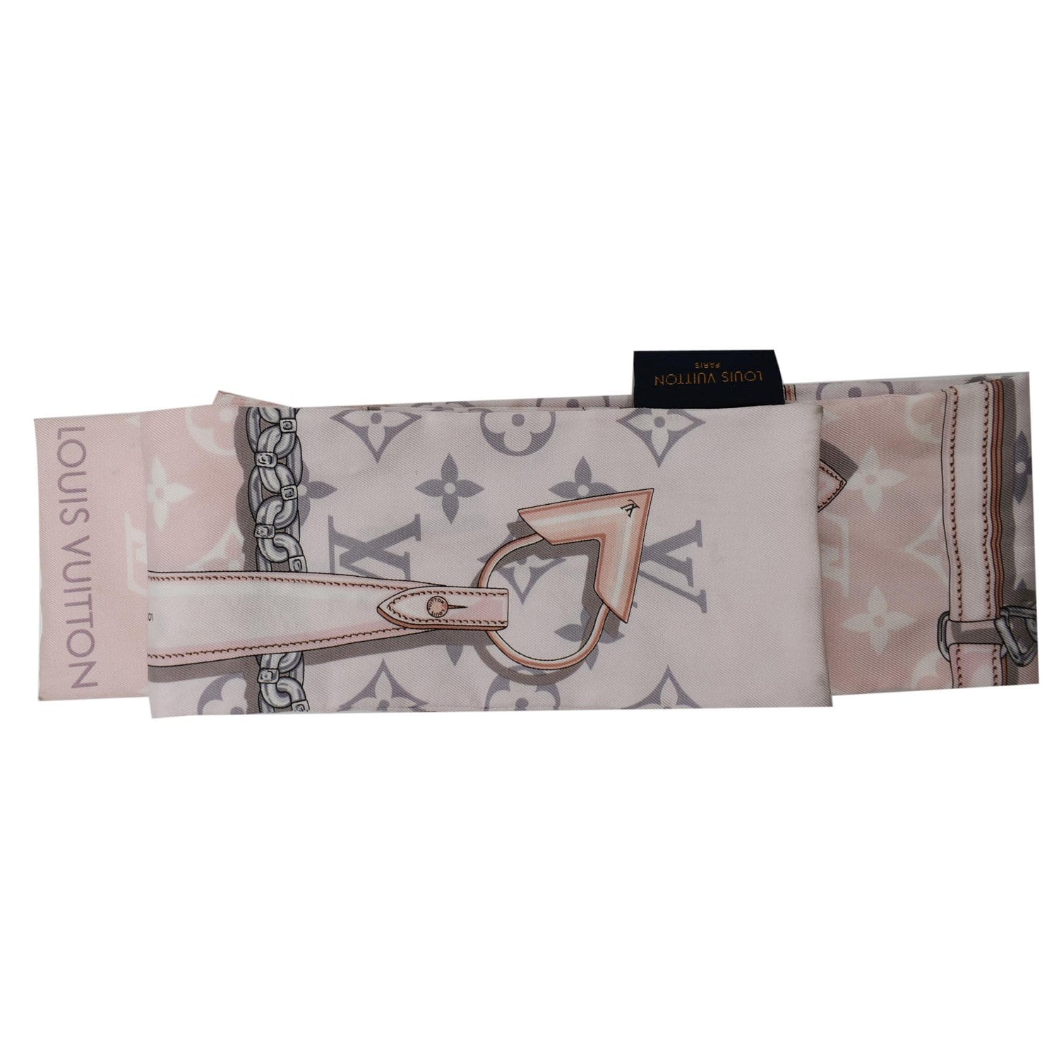 Louis Vuitton Light Pink Silk Monogram Confidential Bandeau Scarf