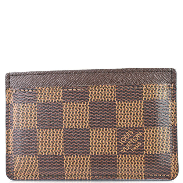 Louis Vuitton Card Holder Damier Ebene Canvas Brown 