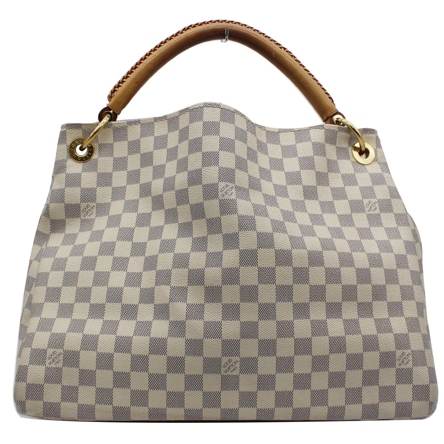 White and Grey Louis Vuitton Damier Azur Artsy MM Bag at 1stDibs
