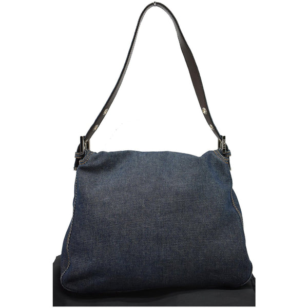 FENDI Baguette Denim Leather Shoulder Bag Blue