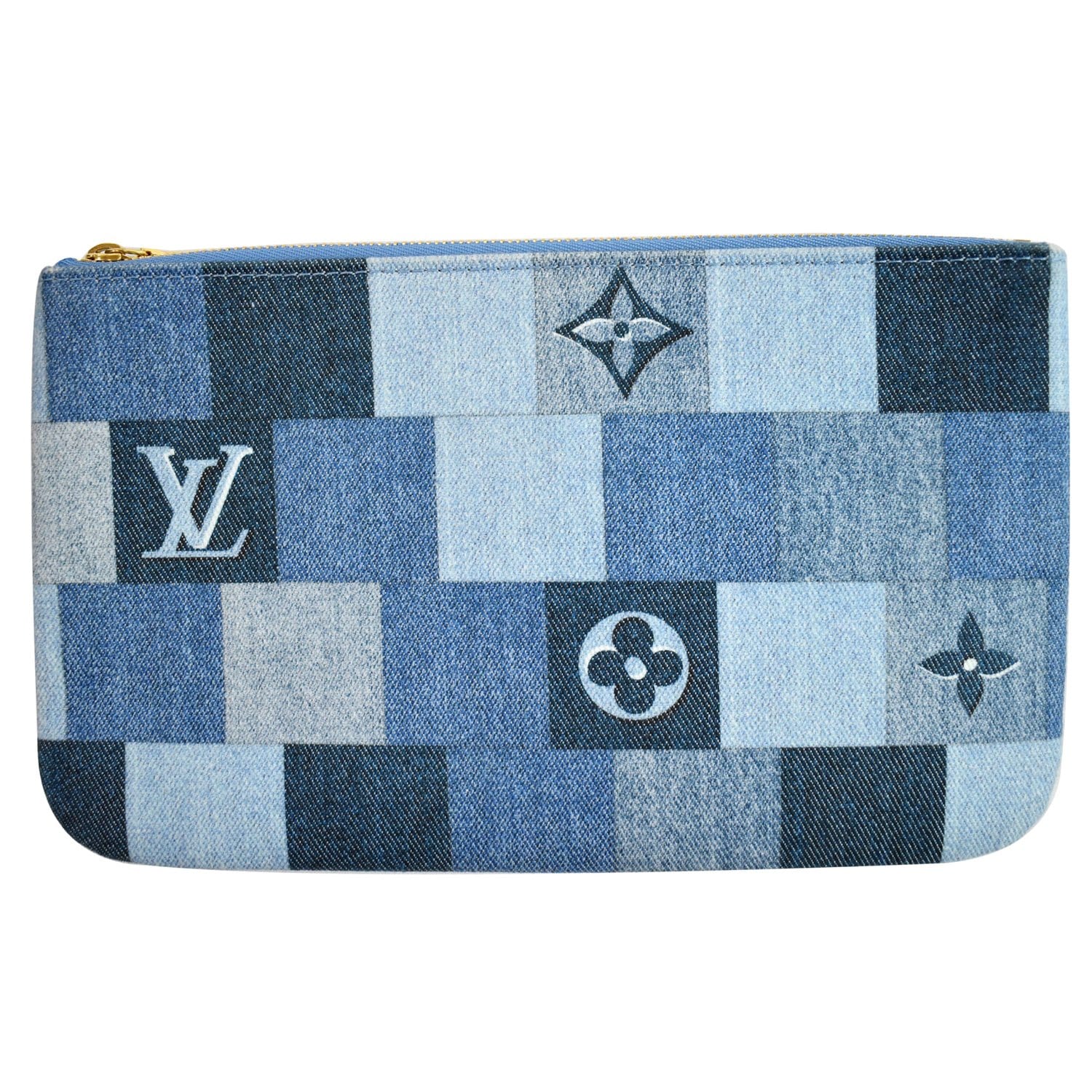 Louis Vuitton Blue Monogram Since 1854 Neverfull Pochette MM/GM Wristlet  Leather ref.297789 - Joli Closet
