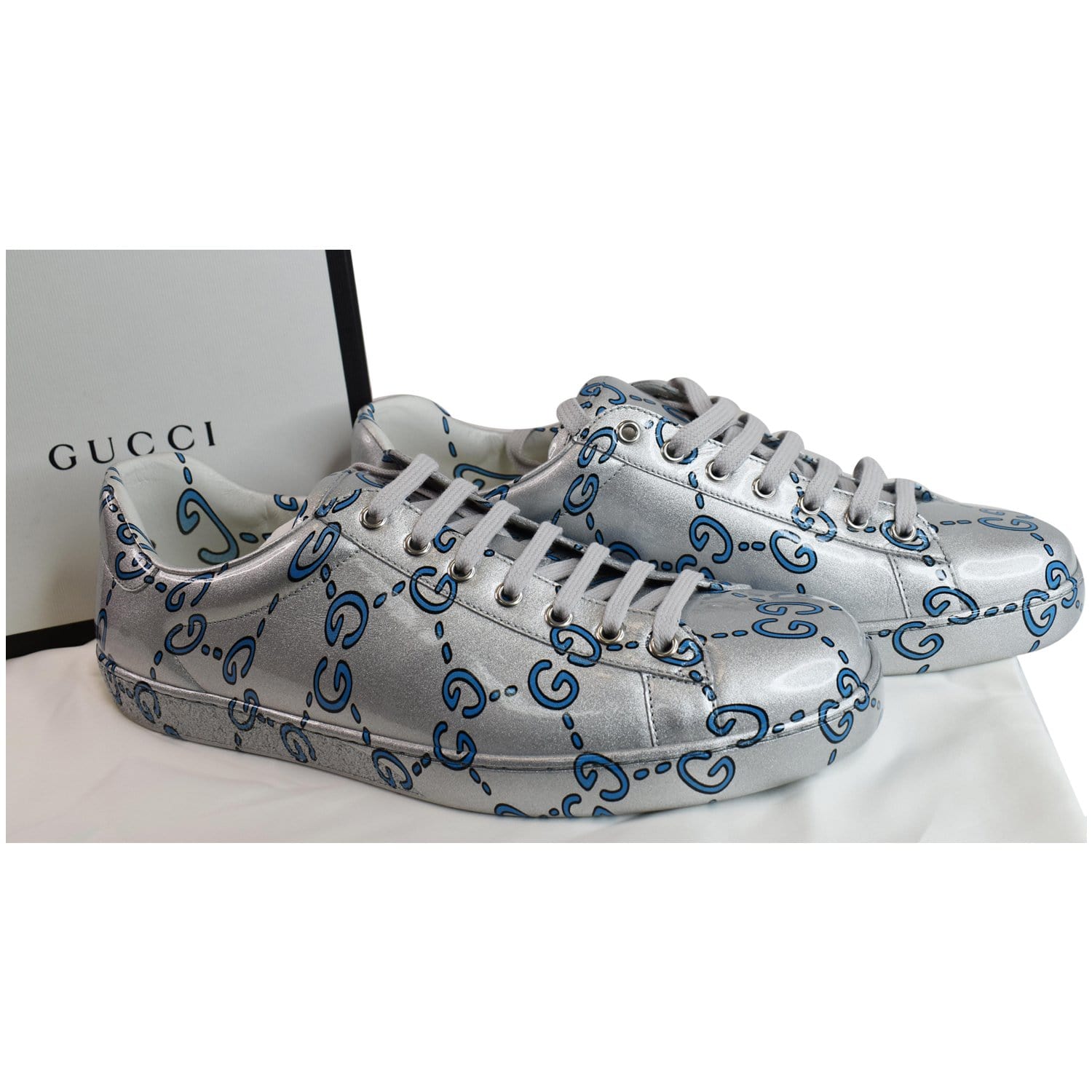 Gucci New Ace Coated Gg Supreme Sneakers - Black
