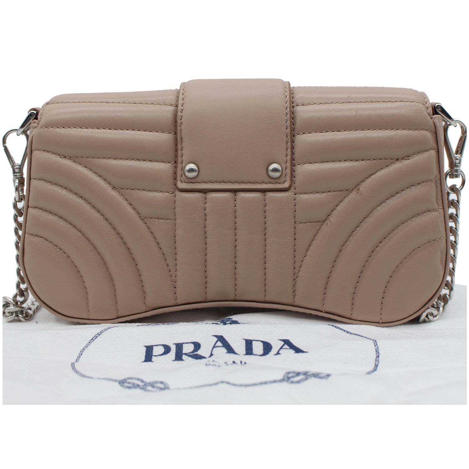 Prada - Nude Leather Front Flap Crossbody