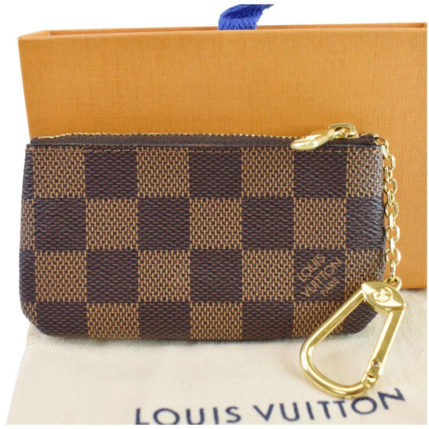 Authentic Louis Vuitton Damier Azur Pochette Cles Coin Case pouch