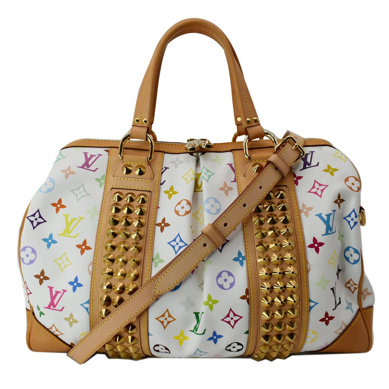 Louis Vuitton Monogram Multicolor White Courtney Studded MM Bag