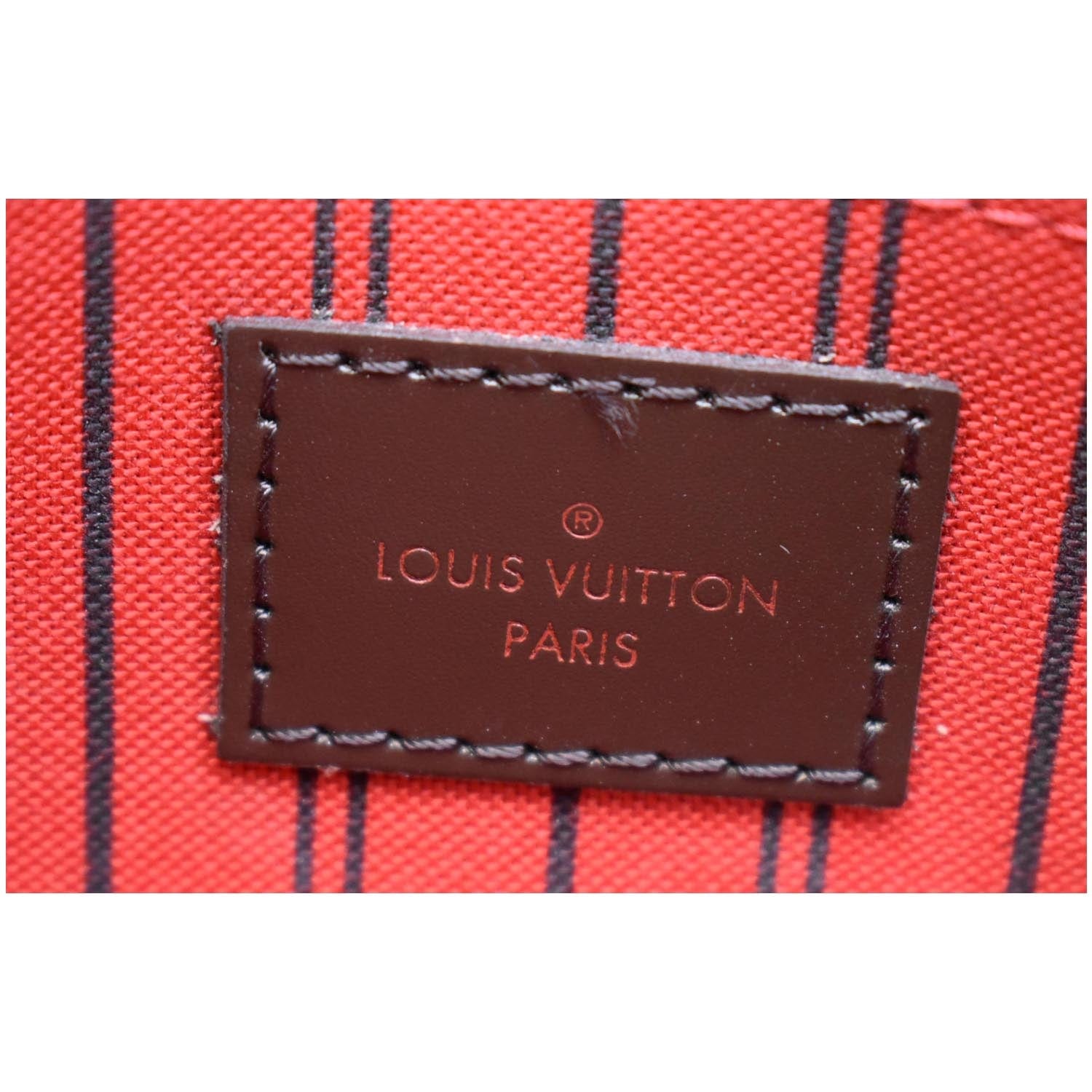 Louis Vuitton Small Damier Ebene Neverfull Pochette PM Wristlet Pouch  Leather ref.541074 - Joli Closet